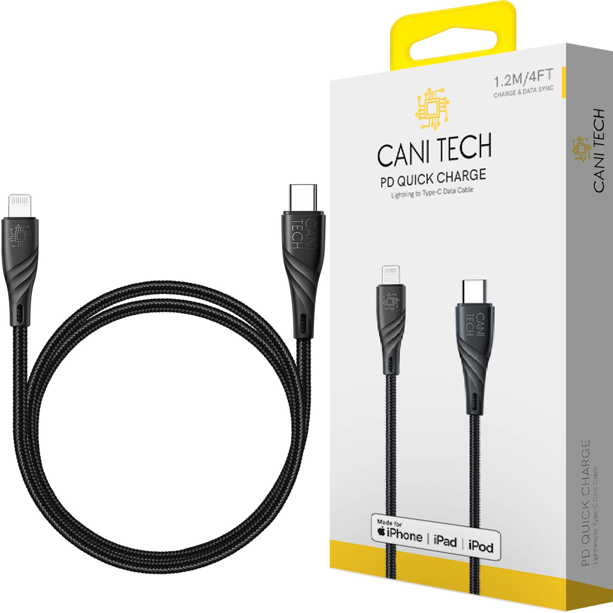 StarTech.com Câble USB-C vers Lightning Noir Robuste 2m - Câble de  Charge/Synchronistation USB Type C vers Lightning Fibre Aramide -  iPad/iPhone 12 Certifié Apple MFi sur